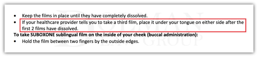 Applying a third Suboxone strip instructions